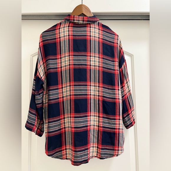 Zara Plaid Oversized Button Down with Oversized Pockets - Picture 2 of 7